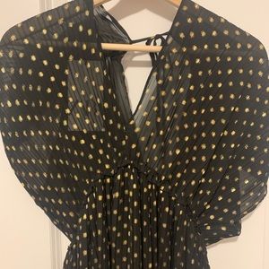 Zara black dress with gold polka dots 🖤🖤